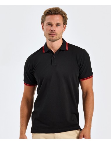 A-AQ011-Polo passepoilé coupe classique homme - col contrasté